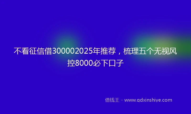 不看征信借300002025年推荐，梳理五个无视风控8000必下口子