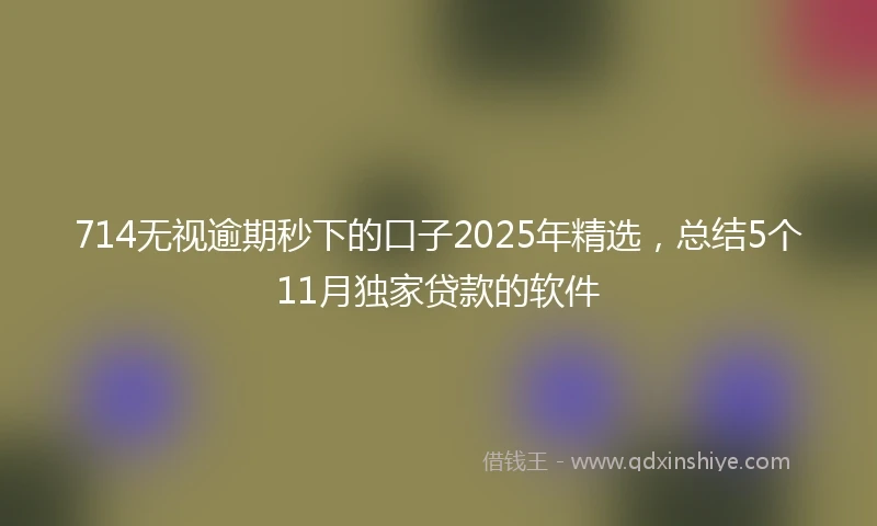 714无视逾期秒下的口子2025年精选，总结5个11月独家贷款的软件