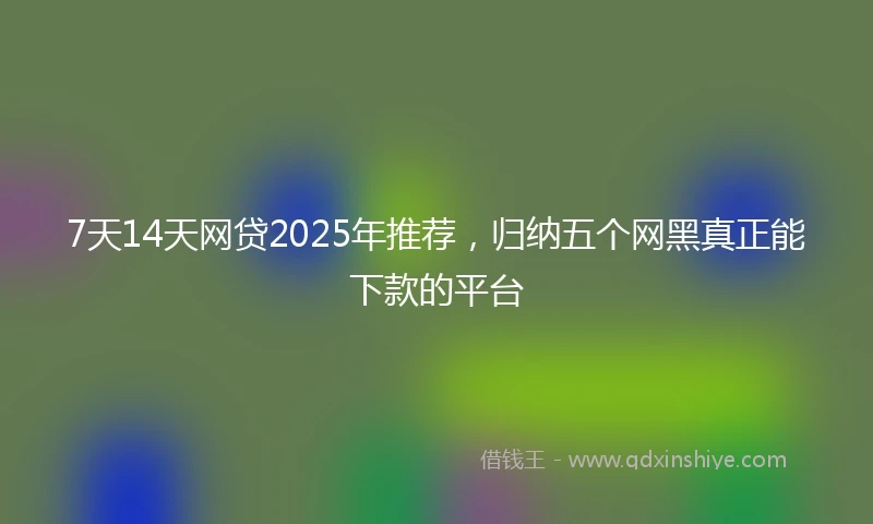 7天14天网贷2025年推荐，归纳五个网黑真正能下款的平台