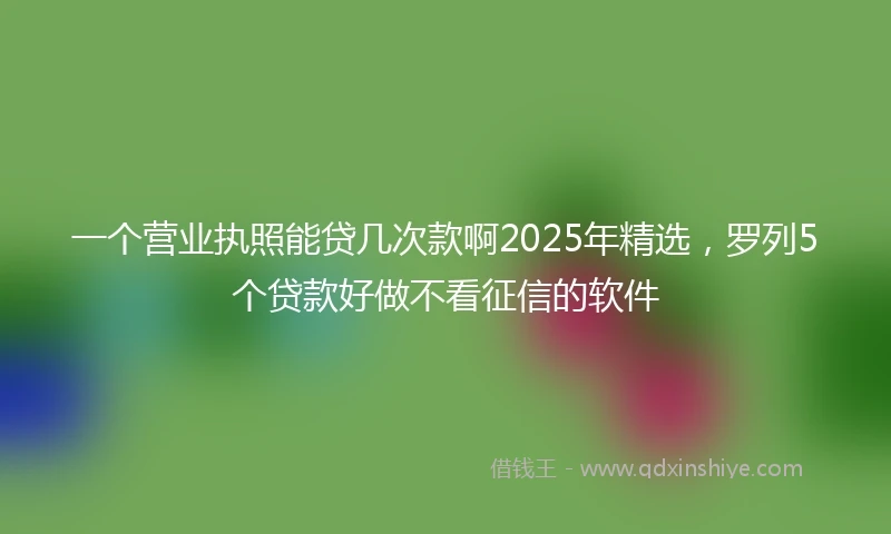 一个营业执照能贷几次款啊2025年精选，罗列5个贷款好做不看征信的软件
