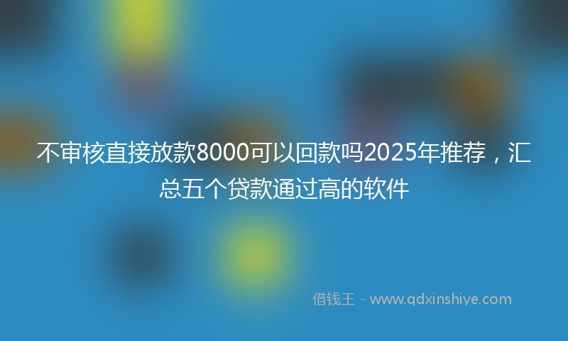 不审核直接放款8000可以回款吗2025年推荐，汇总五个贷款通过高的软件