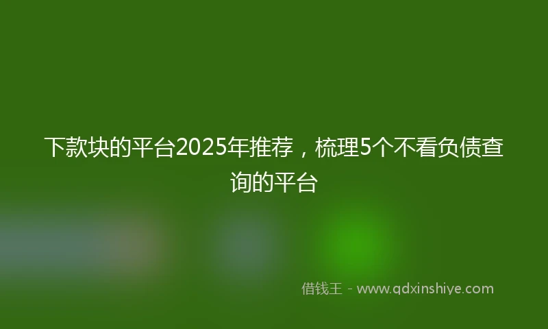 下款块的平台2025年推荐，梳理5个不看负债查询的平台