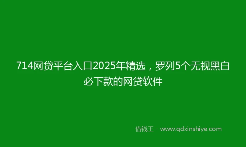 714网贷平台入口2025年精选，罗列5个无视黑白必下款的网贷软件