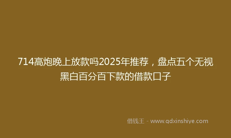 714高炮晚上放款吗2025年推荐，盘点五个无视黑白百分百下款的借款口子