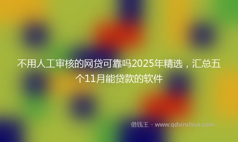 不用人工审核的网贷可靠吗2025年精选，汇总五个11月能贷款的软件