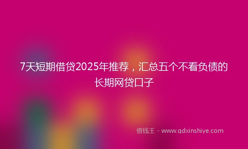 7天短期借贷2025年推荐，汇总五个不看负债的长期网贷口子