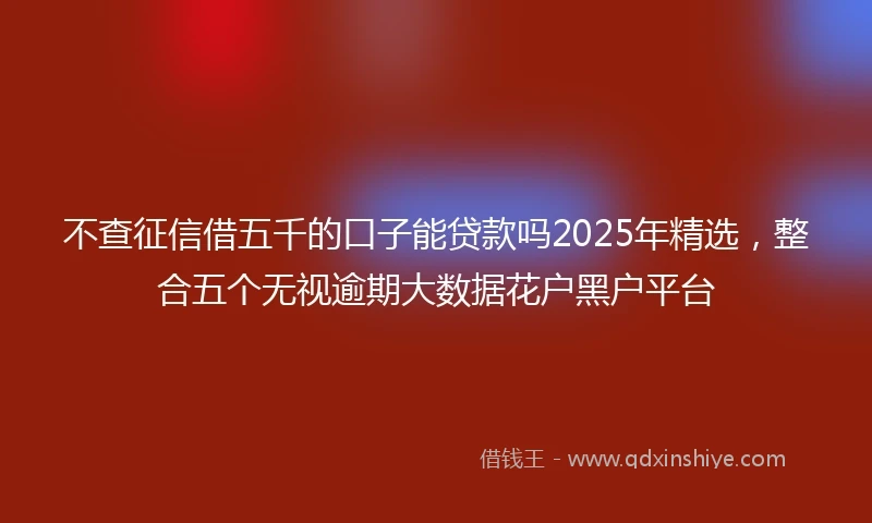 不查征信借五千的口子能贷款吗2025年精选，整合五个无视逾期大数据花户黑户平台