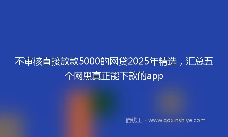 不审核直接放款5000的网贷2025年精选，汇总五个网黑真正能下款的app