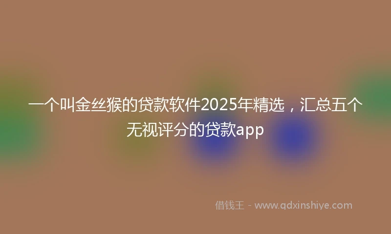 一个叫金丝猴的贷款软件2025年精选，汇总五个无视评分的贷款app