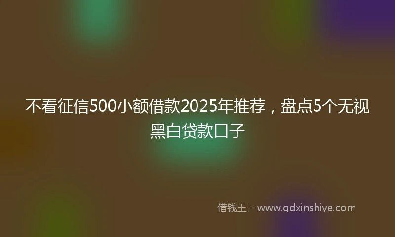 不看征信500小额借款2025年推荐，盘点5个无视黑白贷款口子