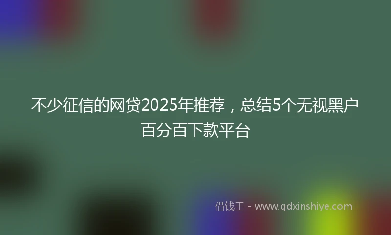 不少征信的网贷2025年推荐，总结5个无视黑户百分百下款平台