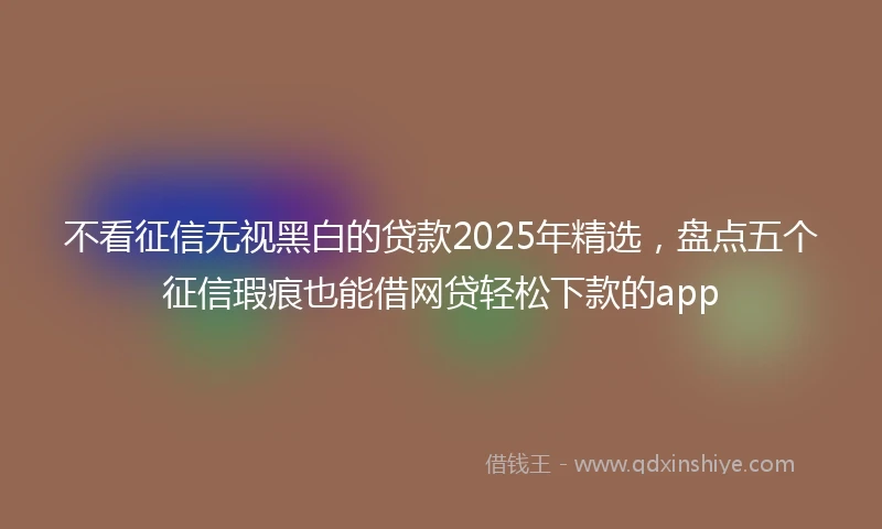 不看征信无视黑白的贷款2025年精选，盘点五个征信瑕疵也能借网贷轻松下款的app