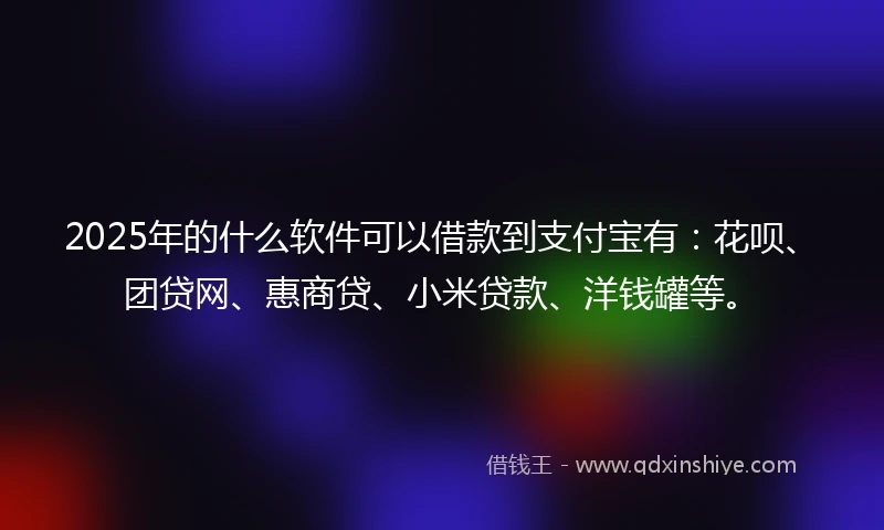 2025年的什么软件可以借款到支付宝有：花呗、团贷网、惠商贷、小米贷款、洋钱罐等。