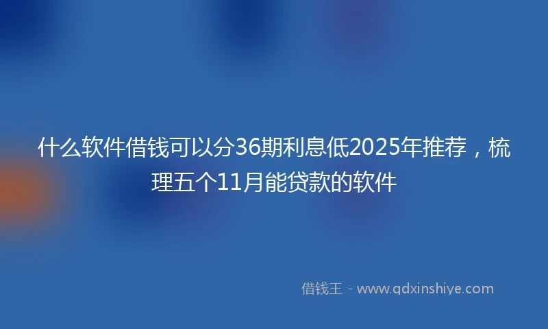 什么软件借钱可以分36期利息低2025年推荐，梳理五个11月能贷款的软件