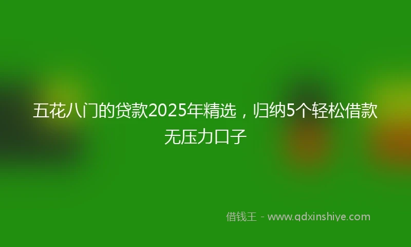 五花八门的贷款2025年精选，归纳5个轻松借款无压力口子