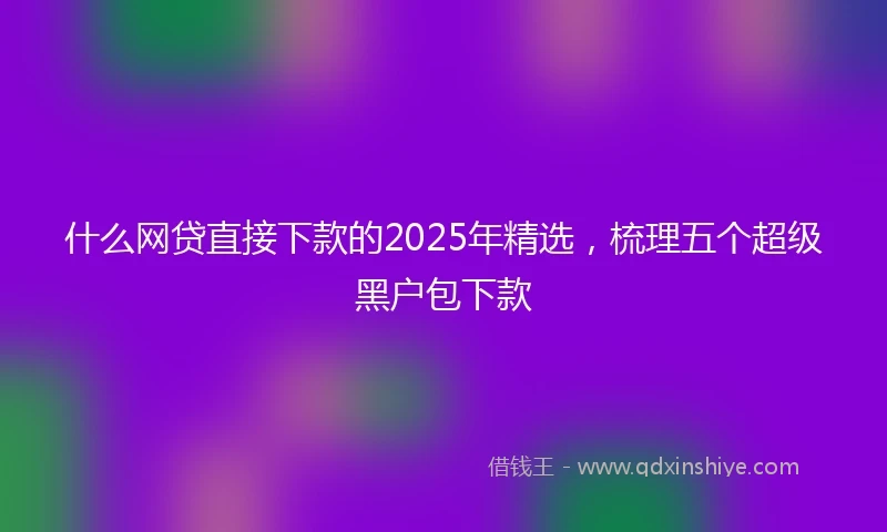 什么网贷直接下款的2025年精选，梳理五个超级黑户包下款