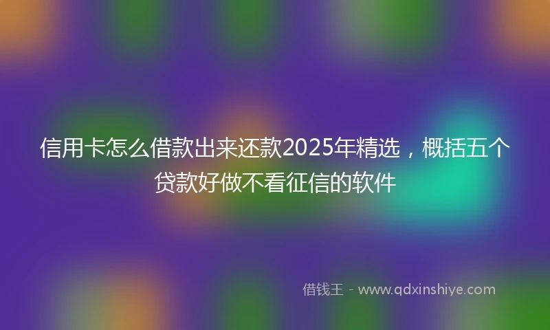 信用卡怎么借款出来还款2025年精选，概括五个贷款好做不看征信的软件