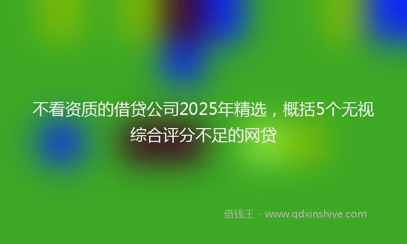 不看资质的借贷公司2025年精选，概括5个无视综合评分不足的网贷