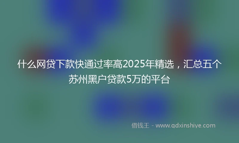 什么网贷下款快通过率高2025年精选，汇总五个苏州黑户贷款5万的平台