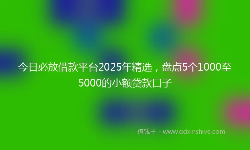 今日必放借款平台2025年精选，盘点5个1000至5000的小额贷款口子