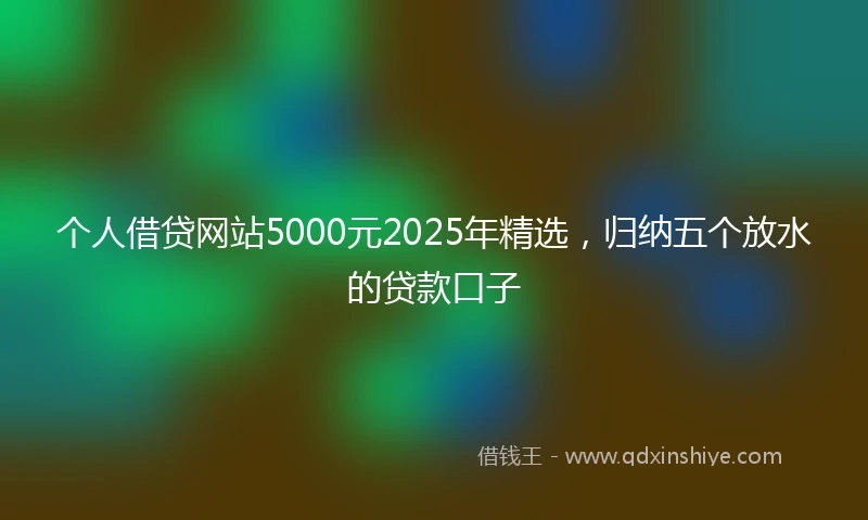 个人借贷网站5000元2025年精选，归纳五个放水的贷款口子