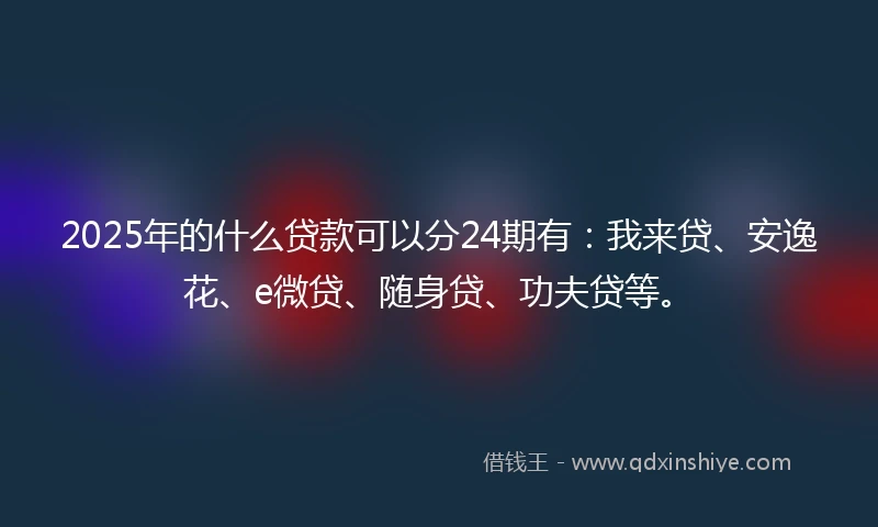 2025年的什么贷款可以分24期有：我来贷、安逸花、e微贷、随身贷、功夫贷等。