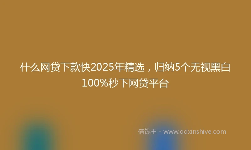 什么网贷下款快2025年精选，归纳5个无视黑白100%秒下网贷平台