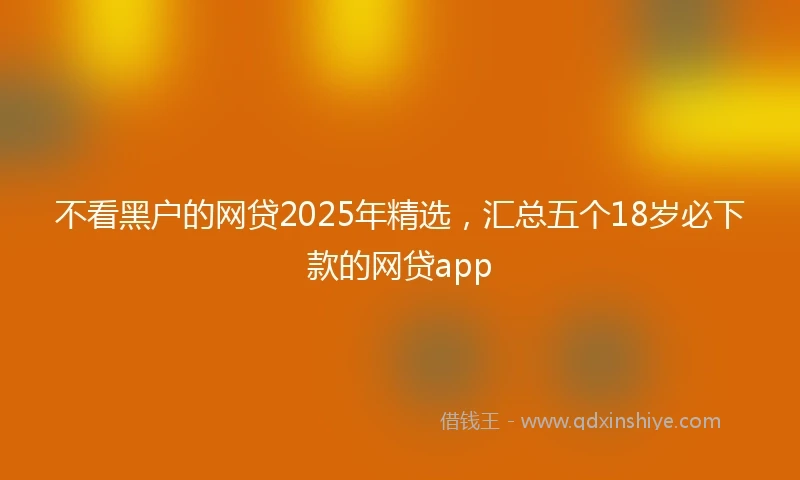 不看黑户的网贷2025年精选，汇总五个18岁必下款的网贷app