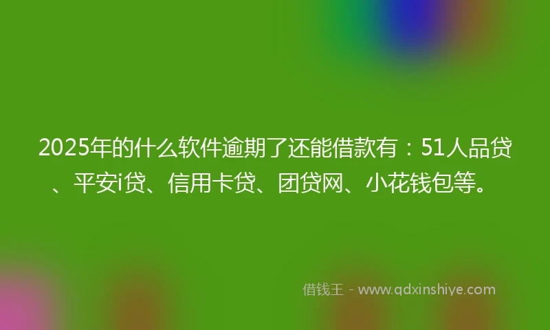 2025年的什么软件逾期了还能借款有：51人品贷、平安i贷、信用卡贷、团贷网、小花钱包等。