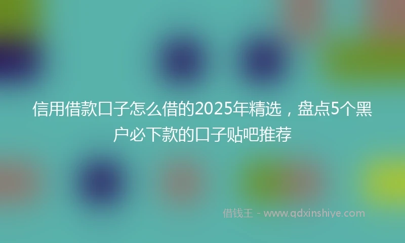 信用借款口子怎么借的2025年精选，盘点5个黑户必下款的口子贴吧推荐