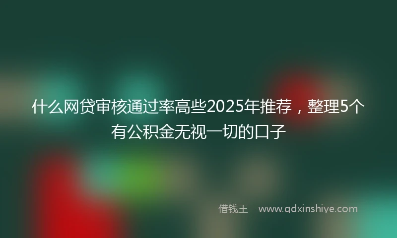 什么网贷审核通过率高些2025年推荐，整理5个有公积金无视一切的口子