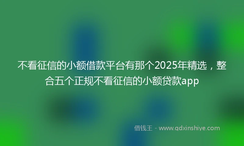 不看征信的小额借款平台有那个2025年精选，整合五个正规不看征信的小额贷款app
