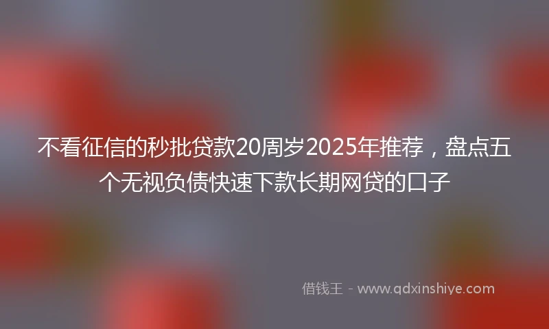 不看征信的秒批贷款20周岁2025年推荐，盘点五个无视负债快速下款长期网贷的口子