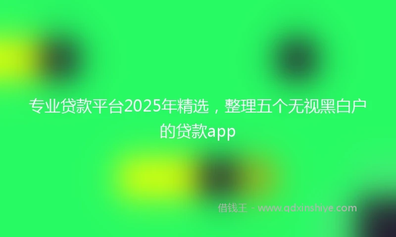专业贷款平台2025年精选，整理五个无视黑白户的贷款app