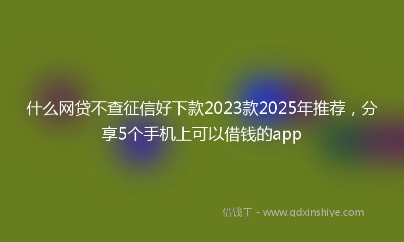 什么网贷不查征信好下款2023款2025年推荐，分享5个手机上可以借钱的app