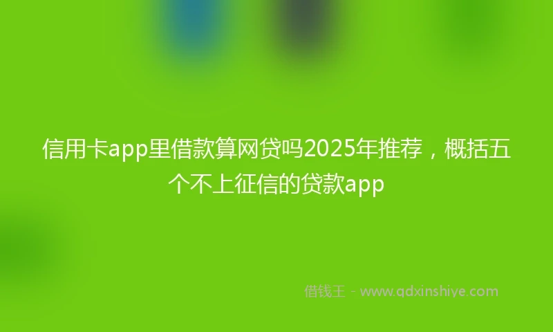 信用卡app里借款算网贷吗2025年推荐，概括五个不上征信的贷款app