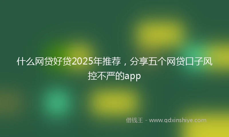 什么网贷好贷2025年推荐，分享五个网贷口子风控不严的app