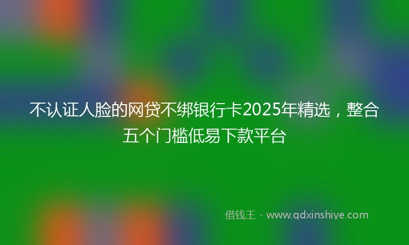不认证人脸的网贷不绑银行卡2025年精选，整合五个门槛低易下款平台