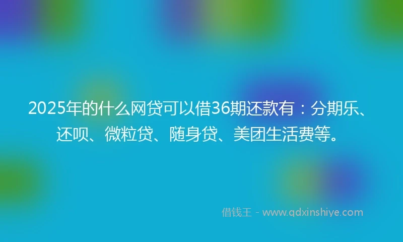 2025年的什么网贷可以借36期还款有：分期乐、还呗、微粒贷、随身贷、美团生活费等。