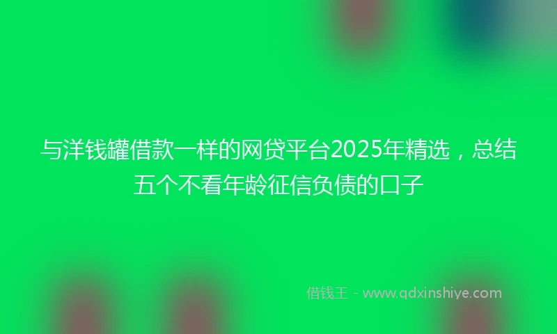 与洋钱罐借款一样的网贷平台2025年精选，总结五个不看年龄征信负债的口子