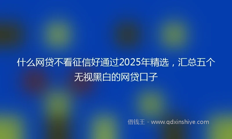 什么网贷不看征信好通过2025年精选，汇总五个无视黑白的网贷口子