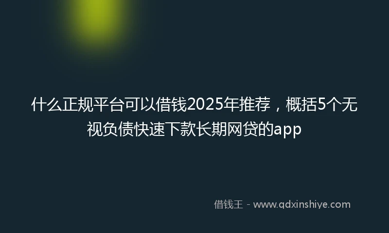 什么正规平台可以借钱2025年推荐，概括5个无视负债快速下款长期网贷的app