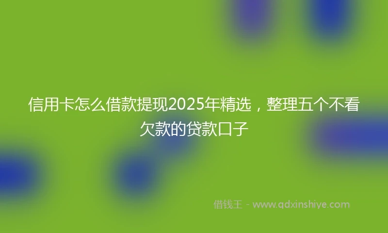 信用卡怎么借款提现2025年精选，整理五个不看欠款的贷款口子