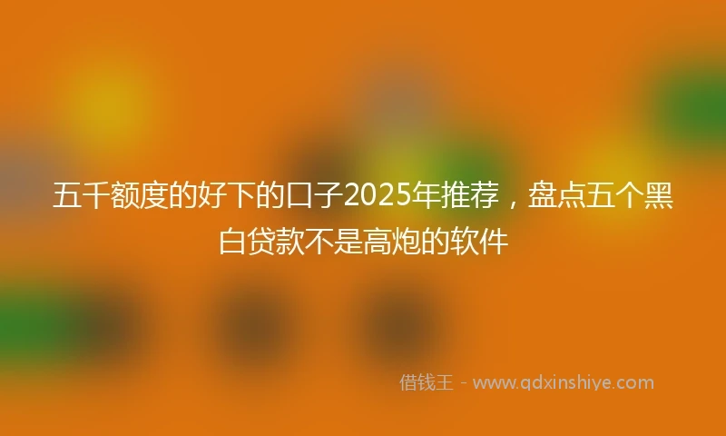 五千额度的好下的口子2025年推荐，盘点五个黑白贷款不是高炮的软件