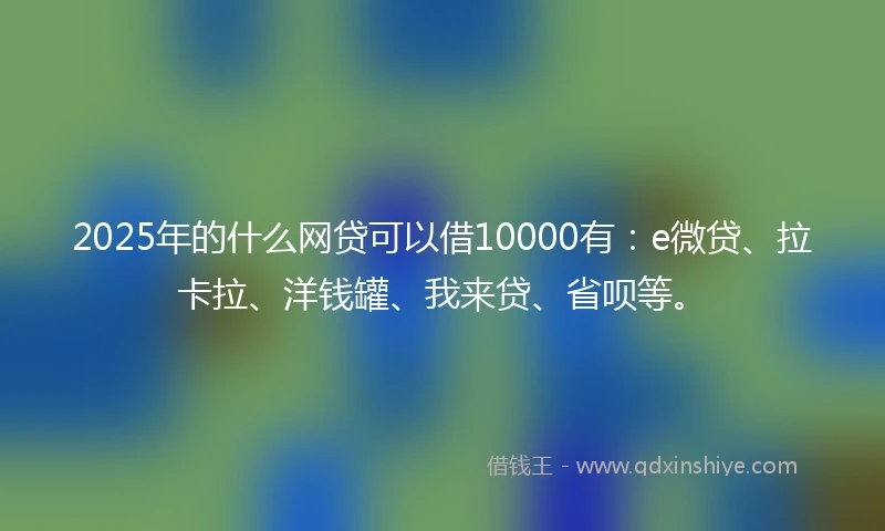 2025年的什么网贷可以借10000有：e微贷、拉卡拉、洋钱罐、我来贷、省呗等。
