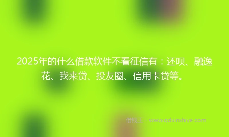 2025年的什么借款软件不看征信有：还呗、融逸花、我来贷、投友圈、信用卡贷等。