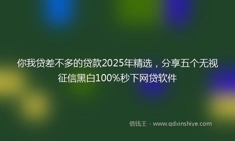 你我贷差不多的贷款2025年精选,分享五个无视征信黑白100%秒下网贷软件
