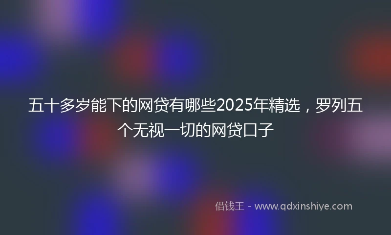 五十多岁能下的网贷有哪些2025年精选，罗列五个无视一切的网贷口子