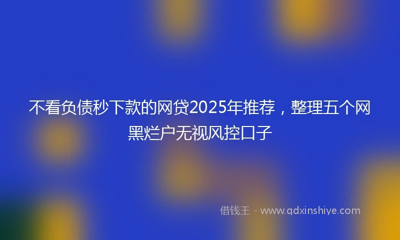 不看负债秒下款的网贷2025年推荐，整理五个网黑烂户无视风控口子