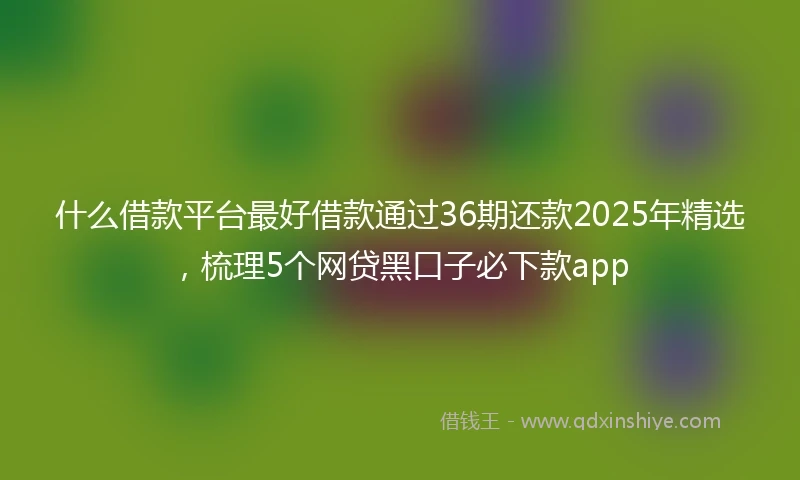 什么借款平台最好借款通过36期还款2025年精选，梳理5个网贷黑口子必下款app
